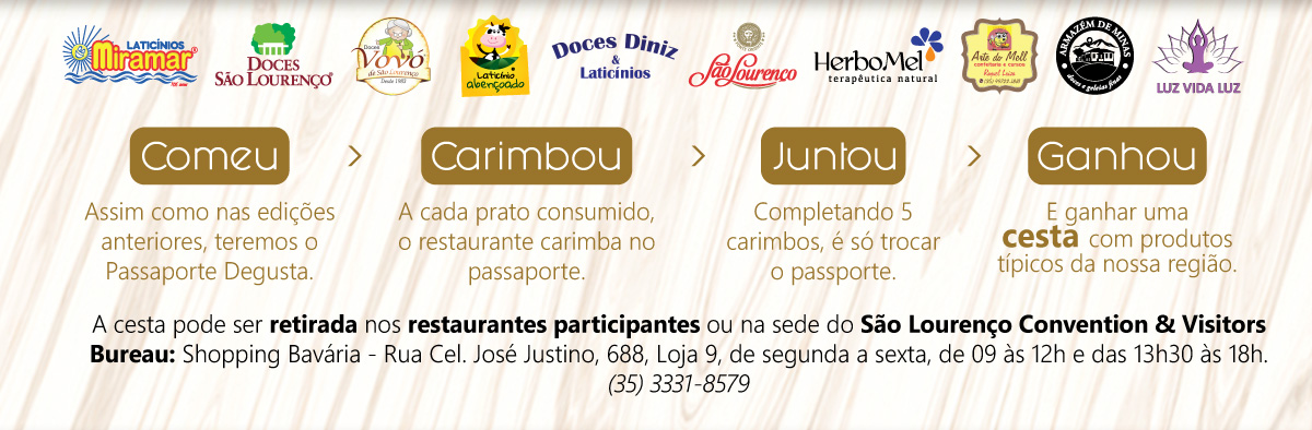 VII Degusta - Festival Gastronômico de São Lourenço - Passaporte Premiado